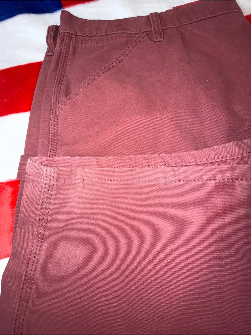 2 Levi's Men's 42 x 10 1/2” (long inseam), Shorts - Burgundy PRE STRESSED- Dirty